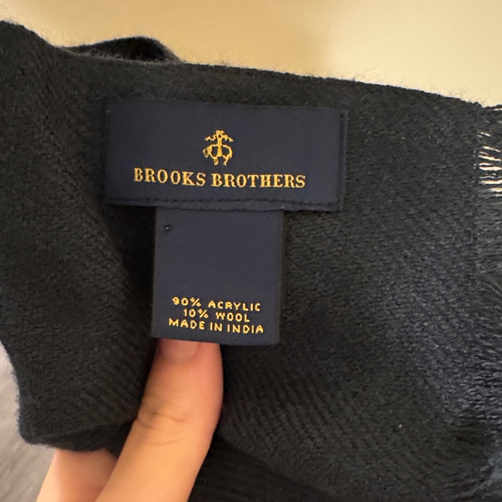 Brooks Brothers Dark Wool Blend Scarf